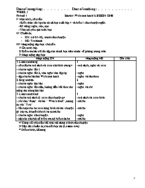 Giáo án Tiếng Anh Khối 5 - Chương trình cả năm